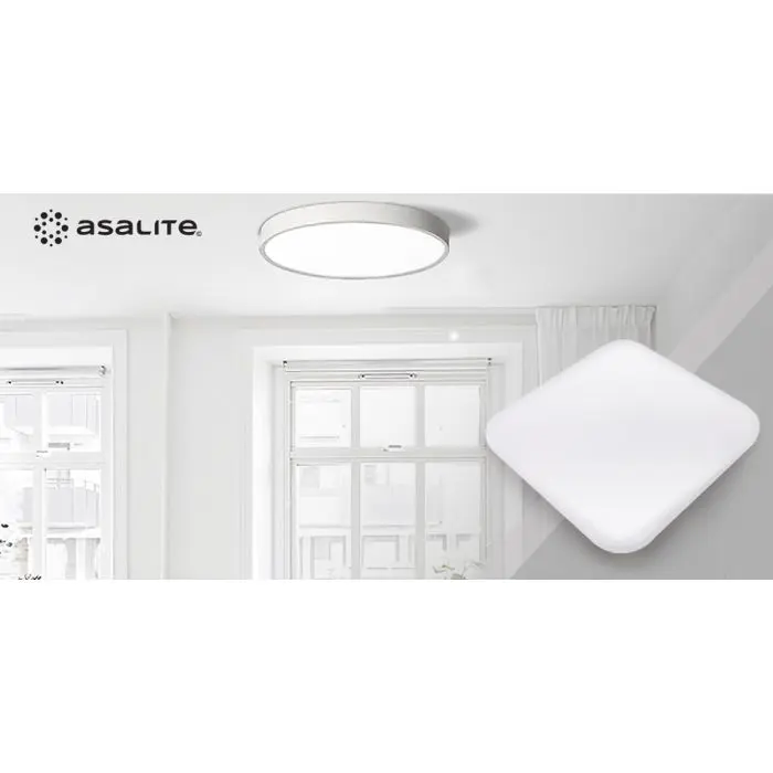 Ceiling LED light, square, 48W OPAL + remote control