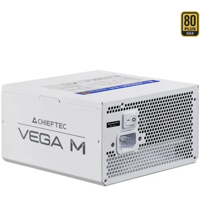 Chieftec Vega M 850W White, PC power supply white, 1x 12 pin high power GPU, 4x PCIe, cable management, 850 watts