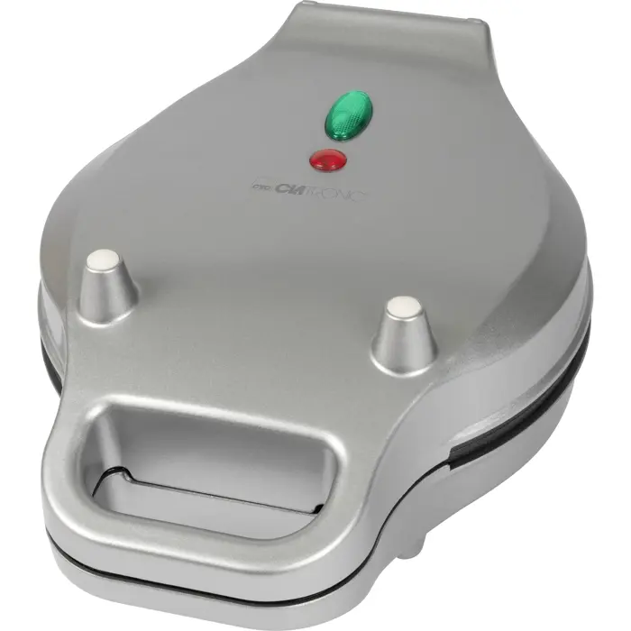 Clatronic Bubble Waffle Maker WA 3772, Waffle Iron (Silver, 700 Watt)