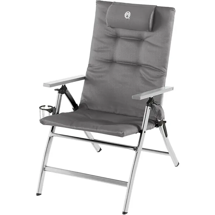 Coleman 5 Position Padded Recliner Chair 2000038333, camping deck chair (grey/silver)