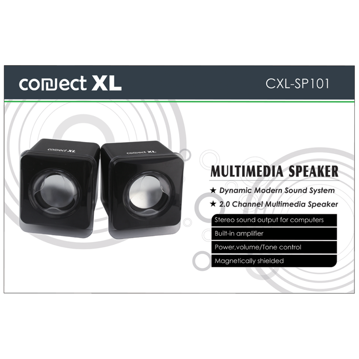 Connect XL Zvučnik, set,  2.0, USB 5V, boja crna - CXL-SP101
