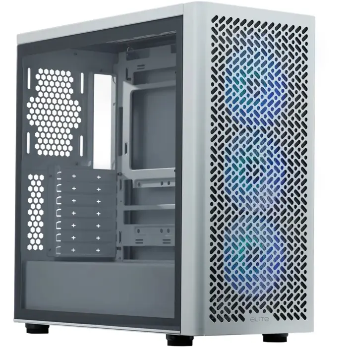 Cooler Master Elite 502, tower case white, tempered glass