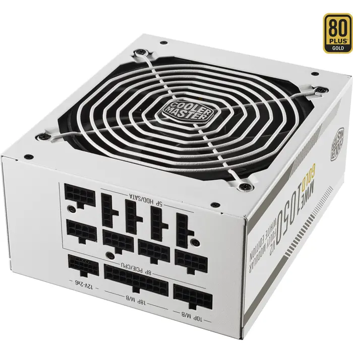 Cooler Master MWE 1050 V2 White, PC power supply white, 1x 12-pin high power GPU, 3x PCIe, cable management, 1050 watt
