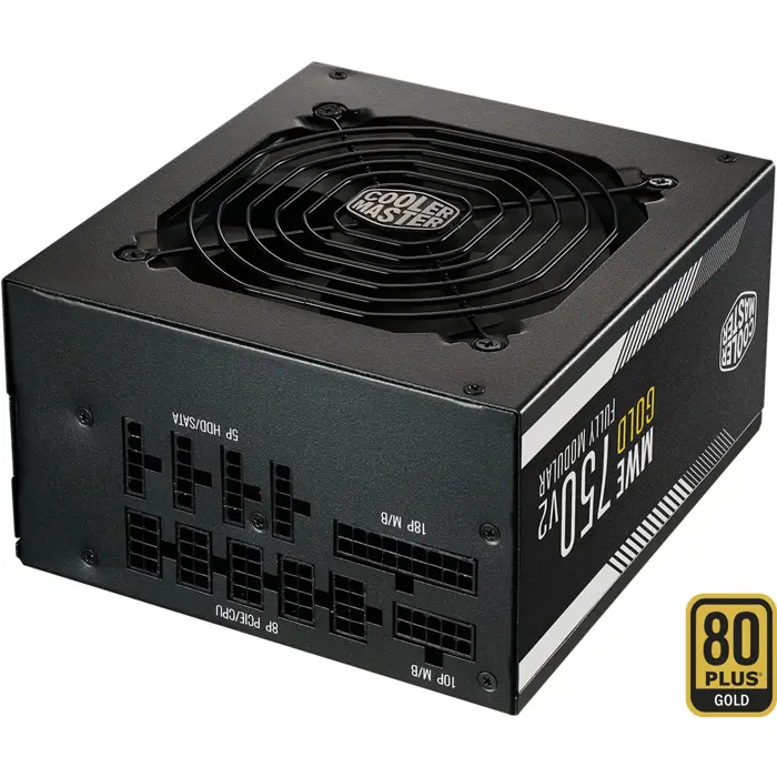 Cooler Master MWE 750 V2 Black, PC power supply black, 1x 12-pin high power GPU, 4x PCIe, cable management, 750 watts