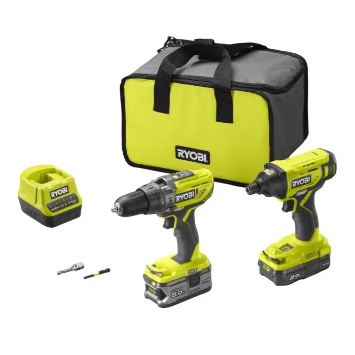 Cordless Tool Set R18PDID2-252S 18V with 1*2.0AH and 1*5.0AH batteries ONE+