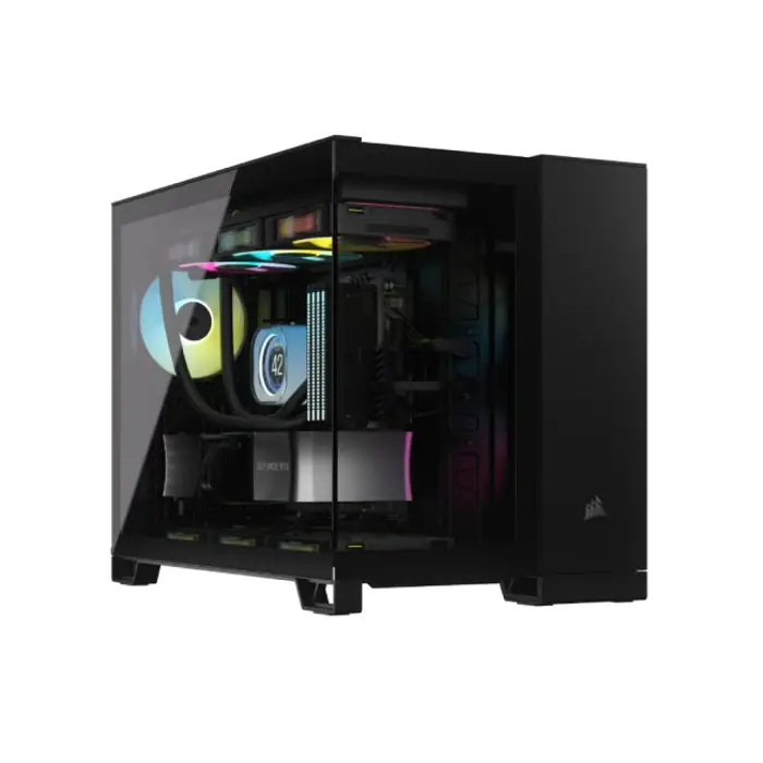 Corsair 2500X Link RGB Micro-ATX Gehäuse, Tempered Glass - schwarz-CC-9011267-WW