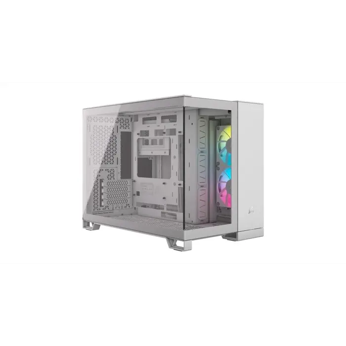 Corsair 2500X Link RGB Micro-ATX Gehäuse, Tempered Glass - weiß-CC-9011268-WW