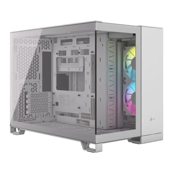 Corsair 2500X Micro-ATX Gehäuse, Tempered Glass - weiß, aluminium-CC-9011289-WW