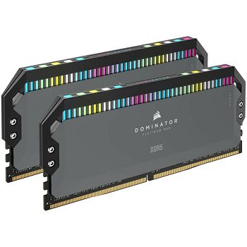 Corsair Dominator Platinum RGB, DDR5-5200, CL40, AMD EXPO - 32 GB Dual-Kit, Grey CMT32GX5M2B5200Z40