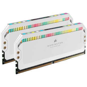 Corsair Dominator Platinum RGB, DDR5-5200, XMP 3.0, CL40 - 32 GB Dual-Kit, white CMT32GX5M2B5200C40W