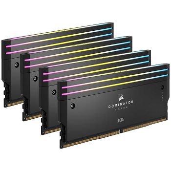 Corsair Dominator Titanium DDR5-6400, CL32, Intel XMP 3.0 - 64 GB Quad-Kit, black CMP64GX5M4B6400C32