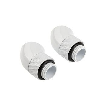Corsair Hydro X Series adapter 45 degrees G1/4 inch male to G1/4 inch female - pack of 2, rotatable, white