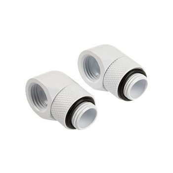 Corsair Hydro X Series adapter 90 degrees G1/4 inch male to G1/4 inch female - pack of 2, rotatable, white