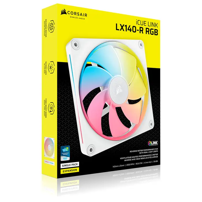 Corsair iCUE Link LX140-R RGB, PWM Lüfter - 140mm, weiß-CO-9051055-WW