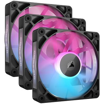 Corsair iCUE LINK RX120 RGB Series, PWM fan pack of 3 - 120 mm, black-CO-9051018-WW