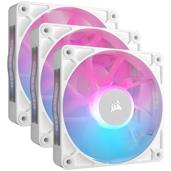 Corsair iCUE LINK RX120 RGB Series, PWM fan pack of 3 - 120 mm, white-CO-9051022-WW