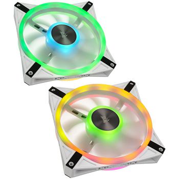 Corsair iCUE QL140 RGB PWM Ventilatori, set 2 komada +  RGB kontroler - 140mm, bijeli CO-9050106-WW