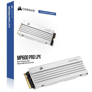 Corsair MP600 Pro LPX NVMe SSD, PCIe 4.0 M.2 Typ 2280 - 1 TB - bijeli CSSD-F1000GBMP600PLPW