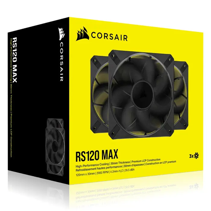 Corsair RS Series RS120 Max PWM Lüfter - 120mm, schwarz, 3er-Pack-CO-9050171-WW