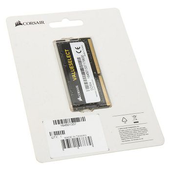 Corsair ValueSelect, black, SO-DIMM DDR4-2133, CL 15 - 8 GB CMSO8GX4M1A2133C15