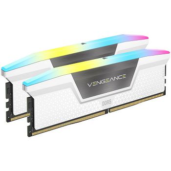 Corsair Vengeance RGB, DDR5-5200, CL40 - 32 GB Dual-Kit, white CMH32GX5M2B5200C40W