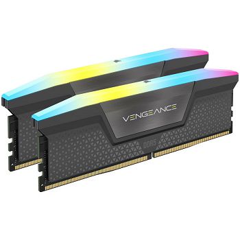 Corsair Vengeance RGB, DDR5-5200, CL40, AMD EXPO - 32 GB Dual-Kit, Grau CMH32GX5M2B5200Z40K