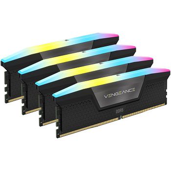 Corsair Vengeance RGB, DDR5-5200, XMP 3.0, CL38 - 192 GB Quad-Kit, black CMH192GX5M4B5200C38