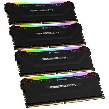 Corsair Vengeance RGB Pro black, DDR4-3200, CL16 - 32 GB Quad-Kit CMW32GX4M4C3200C16