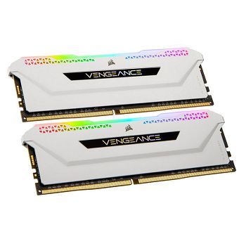 Corsair Vengeance RGB Pro SL, DDR4-3200, CL16 - 16 GB Dual-Kit, white CMH16GX4M2E3200C16W