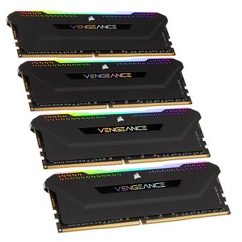 Corsair Vengeance RGB Pro SL, DDR4-3200, CL16 - 32 GB Quad-Kit, black CMH32GX4M4E3200C16