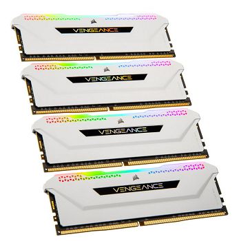Corsair Vengeance RGB Pro SL DDR4-3200, CL16 - 32 GB Quad-Kit, white CMH32GX4M4E3200C16W