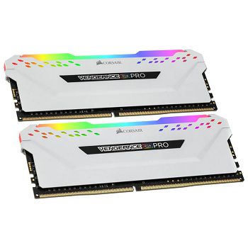 Corsair Vengeance RGB Pro white, DDR4-3200, CL16 - 16 GB Dual-Kit CMW16GX4M2C3200C16W