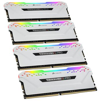 Corsair Vengeance RGB Pro white, DDR4-3600, CL18 - 32 GB Quad-Kit CMW32GX4M4C3600C18W