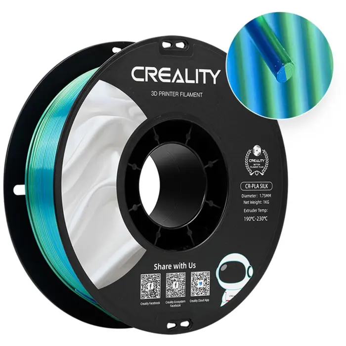 Creality CR-Silk PLA Filament Blue/Green, 3D Filament (1 kg, 1.75 mm, on a roll)