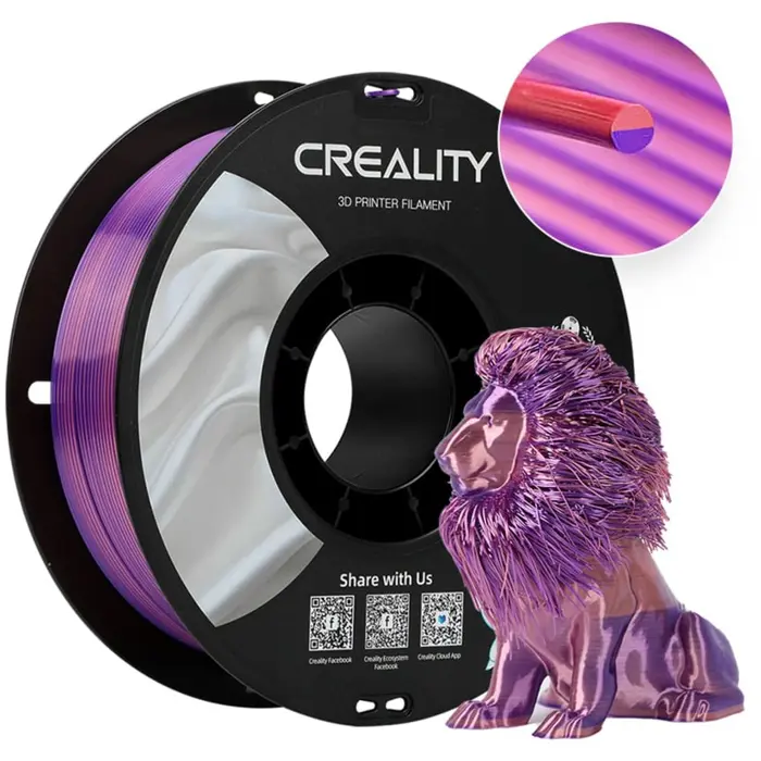 Creality CR-Silk PLA Filament Pink/Purple, 3D Filament (1 kg, 1.75 mm, on roll)