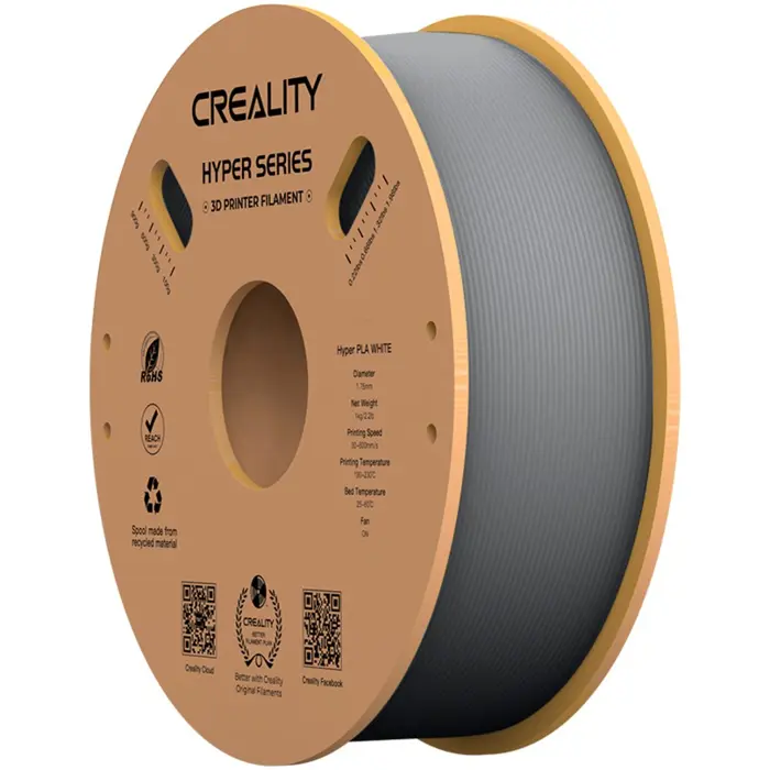 Creality Hyper PLA Filament Grey, 3D Filament (grey, 1 kg, 1.75 mm, on a roll)