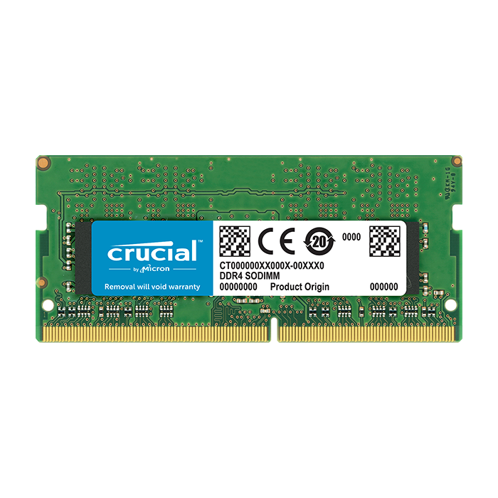 Crucial 8GB DDR4-2400 SODIMM PC4-19200 CL17, 1.2V Single Ranked