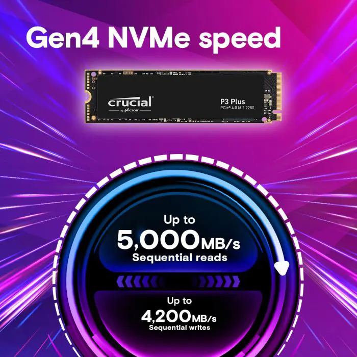 Crucial P3 Plus 2TB 3D NAND NVME PCIE M.2 SSD