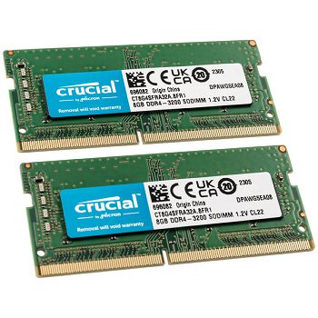Crucial SO-DIMM, DDR4-3200, CL22 - 16 GB Dual-Kit CT2K8G4SFRA32A