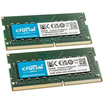 Crucial SO-DIMM, DDR4-3200, CL22 - 32 GB Dual-Kit CT2K16G4SFRA32A