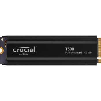 Crucial SSD Crucial T500 1TB PCIe Gen4 NVMe M.2 SSD with heatsink, EAN: 649528940018