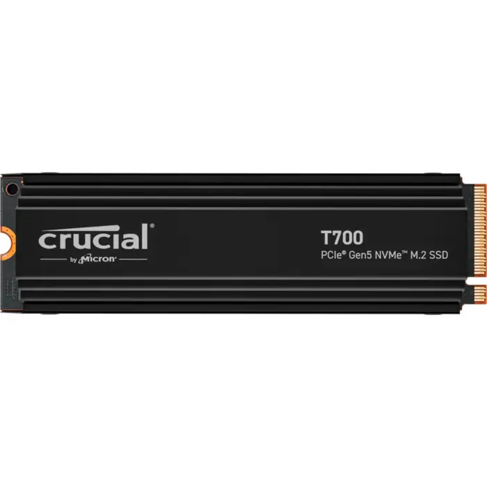 Crucial T700 4 TB, SSD (black, PCIe 5.0 x4, NVMe 2.0, M.2 2280, incl. aluminum heatsink)