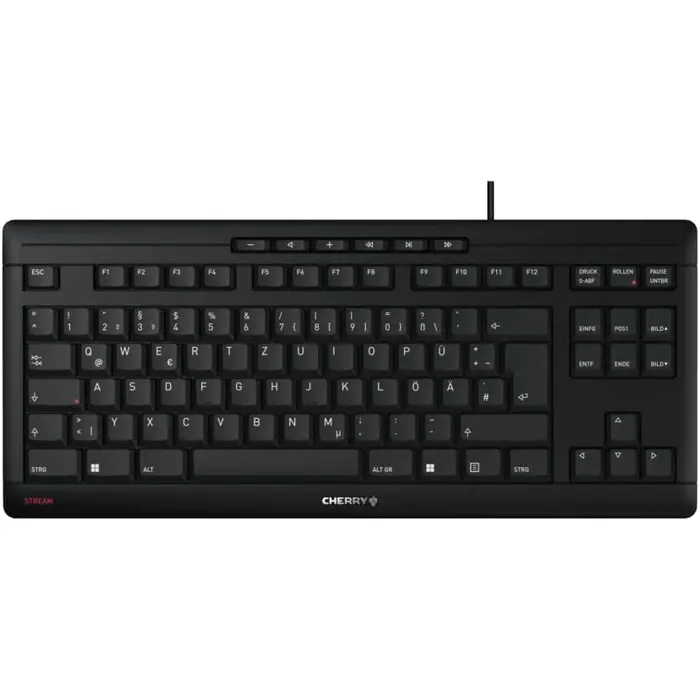 DE layout - CHERRY STREAM KEYBOARD TKL, keyboard (black, SX scissor technology)