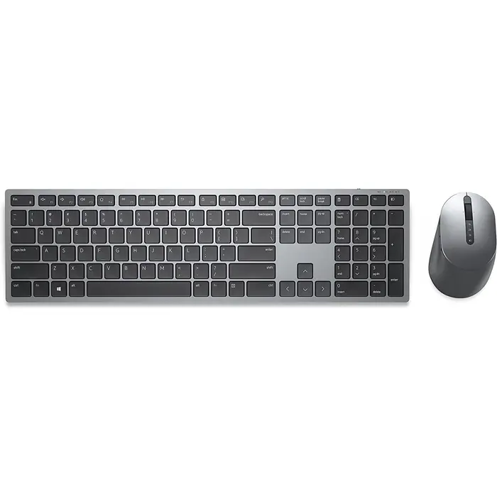 DE Layout - Dell Premier Multi-Device Wireless Keyboard and Mouse (KM7321W) Desktop Set (Titanium/Black, Scissor Mechanics)