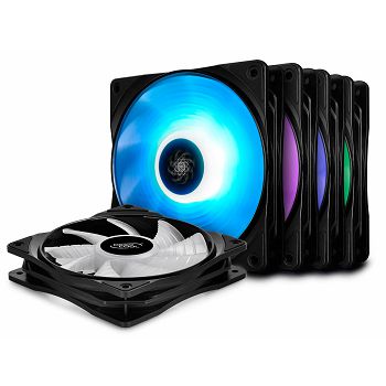 DeepCool RF120M-5 in 1 Computer case Fan 12 cm Black, Translucent