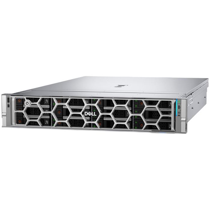 DELL PowerEdge R570, 12x 3.5", Intel Xeon 6 6511P (2.3GHz, 16C/32T, 72MB, DDR5-6400, 150W), 32GB RDIMM 6400MT/s, 2x960GB SSD, PERC H965i, iDRAC10 Enterprise, Intel E610-XAT2 Dual Port 10GbE BASE-T, Du