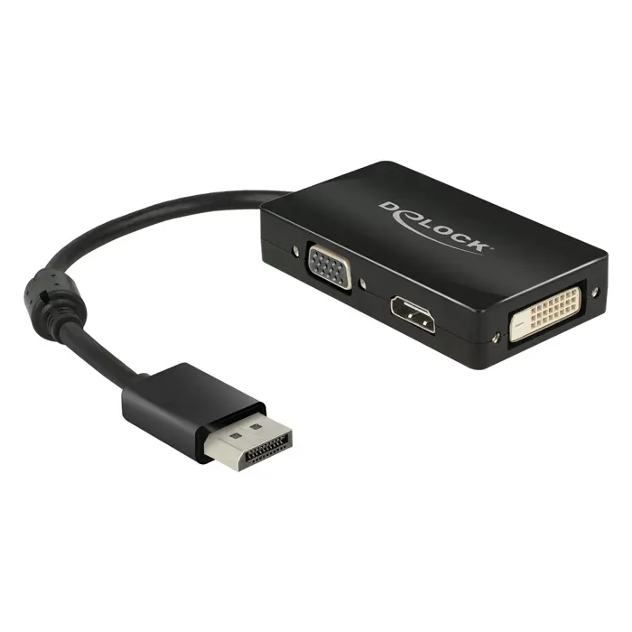 DeLOCK Adapter Displayport - VGA/HDMI/DVI-D Black