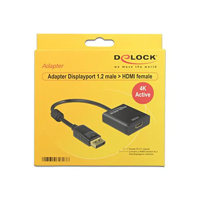 DeLOCK Adapter HDMI - Displayport - 4K - 20cm - black