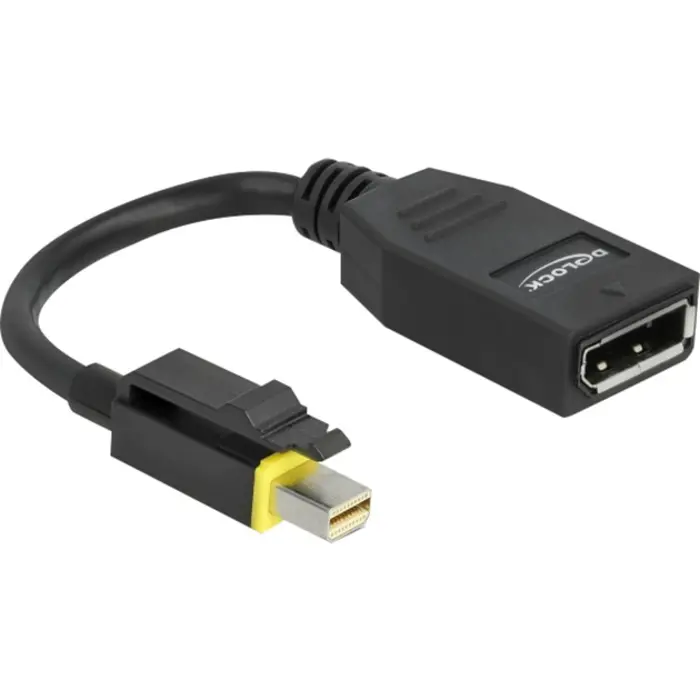 DeLOCK Adapter Mini DisplayPort 1.4 to DisplayPort (black, 15cm, with snap-in function)