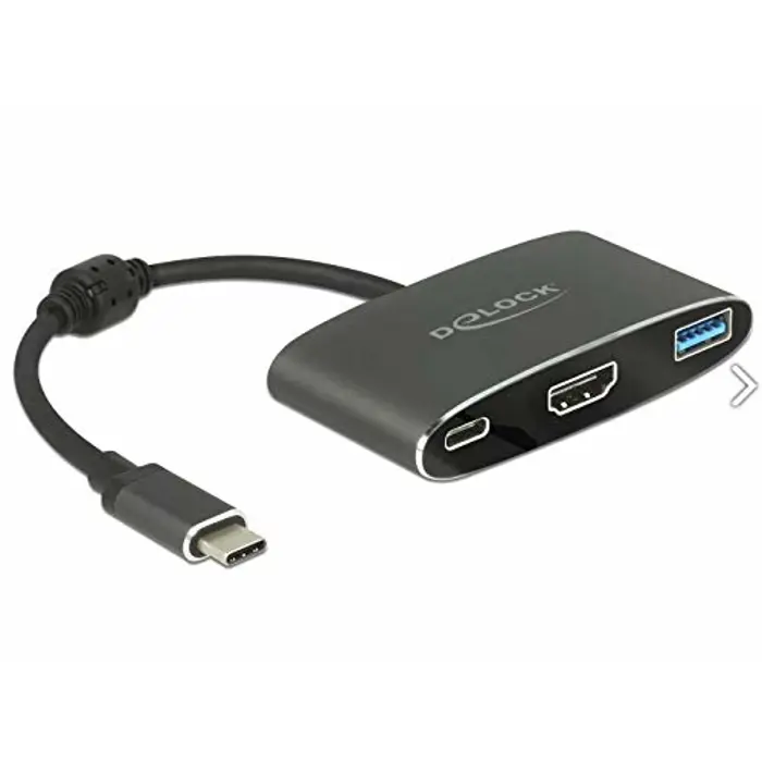 DeLOCK C St>HDMI blue +USB A +USB C PD